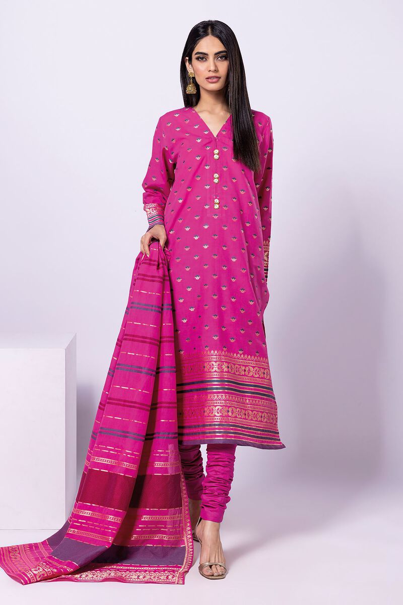 Dyed | Cotton Brosha Jacquard | Fabrics 3 Piece | null