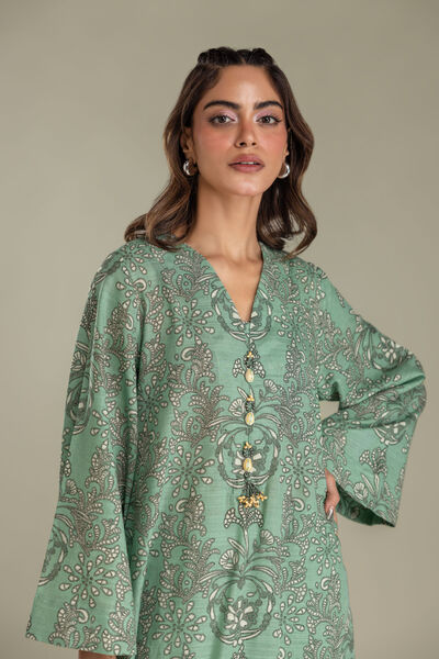 Printed | Light Khaddar | Longline Khaddar Kurta | GBP 35.00