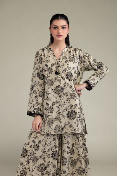Printed | Cotton Viscose | Beige Floral Kurta | GBP 15.00