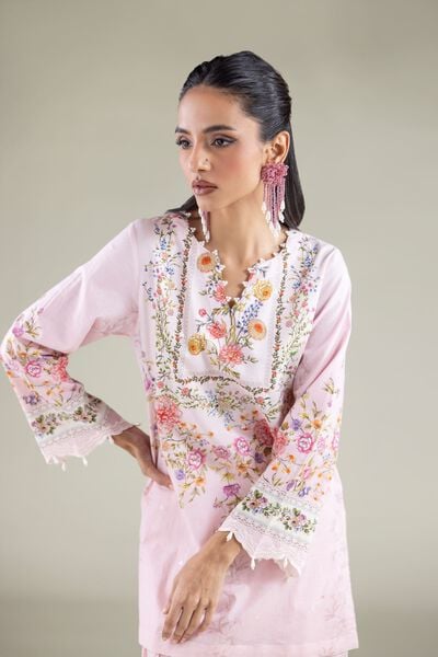 Embroidered | Cambric | Floral Threadwork Kurta | GBP 7.50