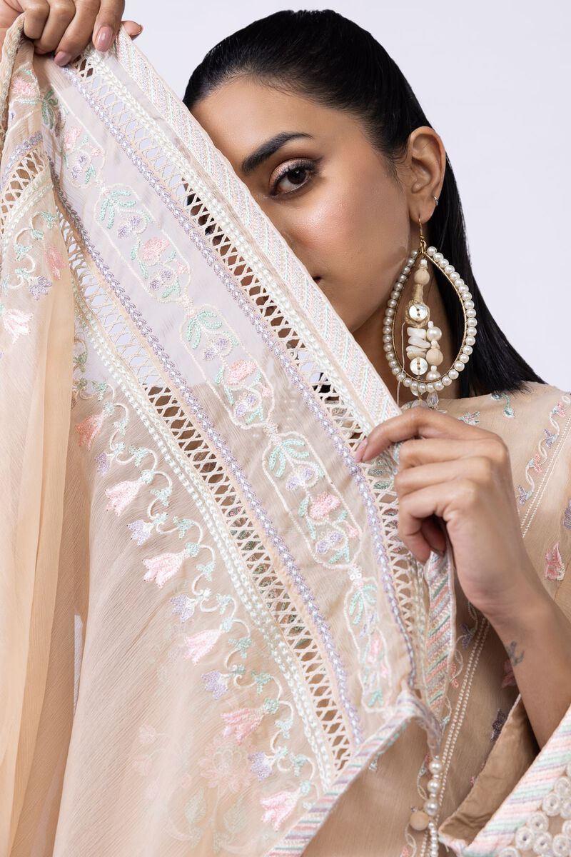 Embroidered | Polyester Crinkle Chiffon | Dupatta | GBP 25.00