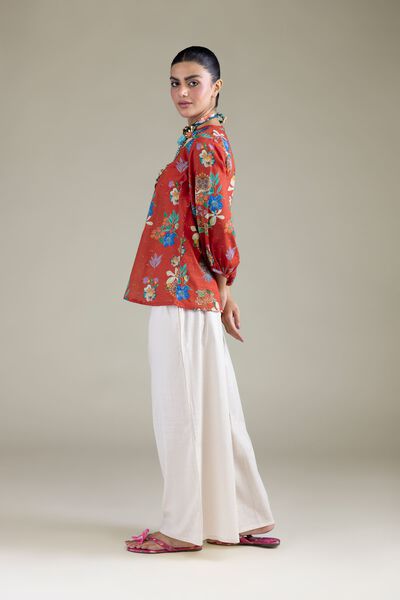 Embroidered | Cambric | Off-White Cambric Trousers | GBP 20.00