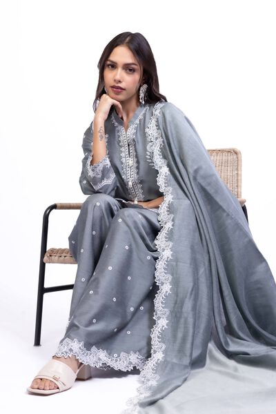 Embroidered | Cotton Net | Dupatta | GBP 20.00