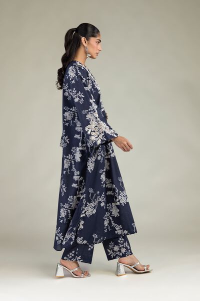 Embroidered | Cambric | Navy Floral Pants | GBP 15.00