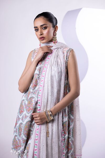 Embroidered | Light Oak Silk | Dupatta | GBP 35.00