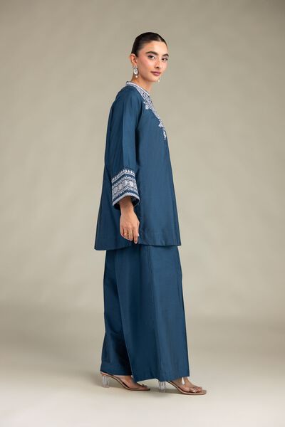 Printed | Raw Silk | Solid Teal Pants | GBP 20.00