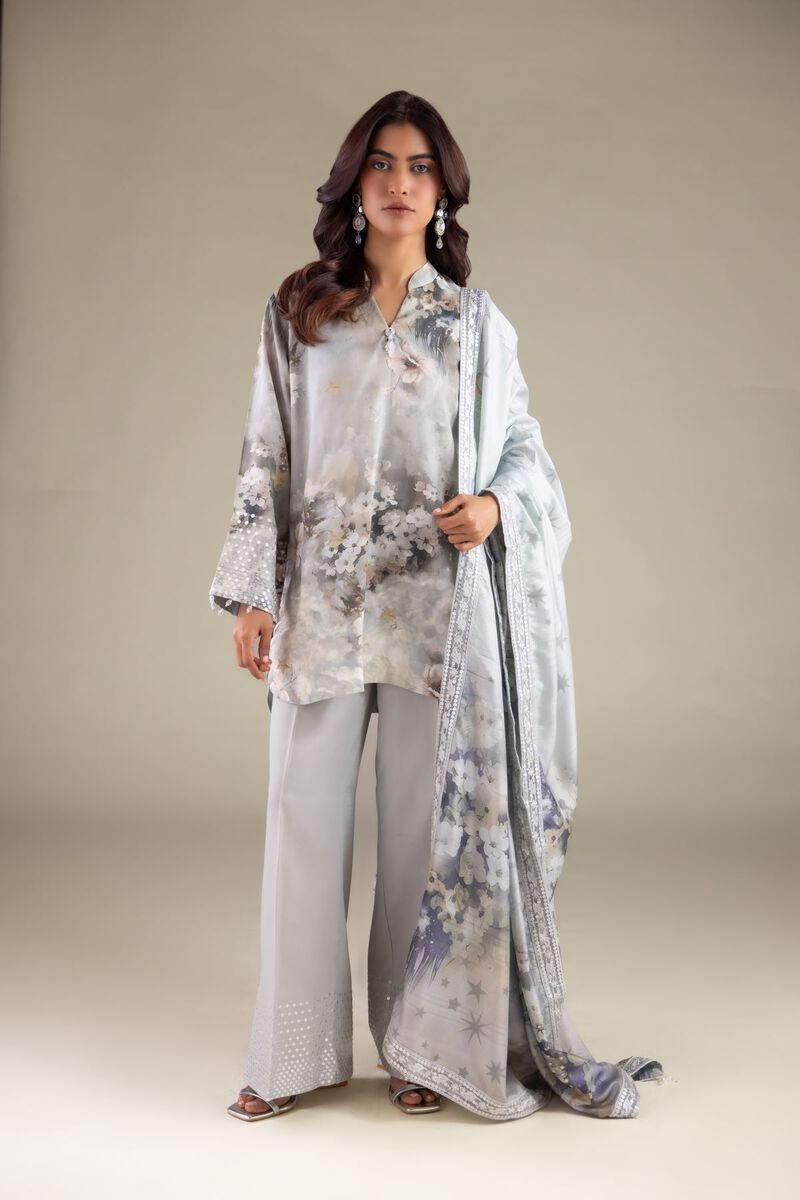 Embroidered | Raw Silk | Pearl Embellished Pants | null
