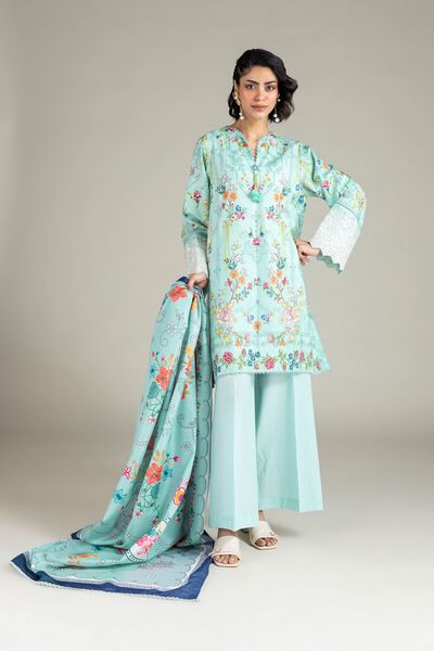 Embroidered | Jacquard | Fabrics 3 Piece | GBP 40.00