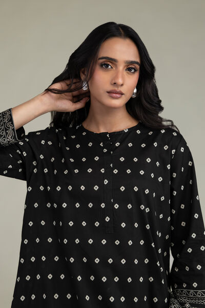 Printed | Cambric | Short Black Kurta | GBP 30.00