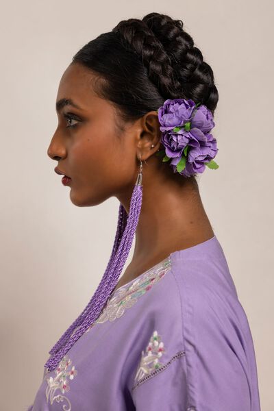 Kurta | Embroidered, PURPLE, hi-res