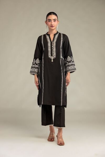 Printed | Raw Silk | Black Silk Pants | GBP 20.00
