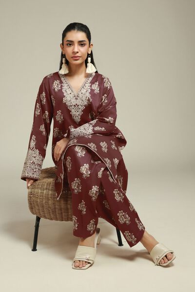 Embroidered | Satin | 2-Piece Tailored Set | GBP 45.00