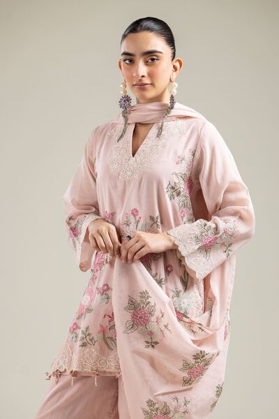 Paper Silk | Floral Pink Dupatta | GBP 30.00