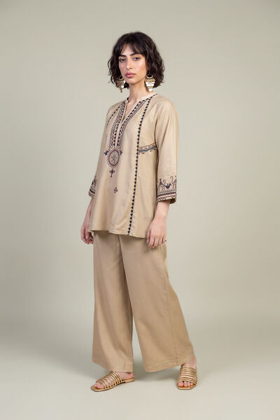 Embroidered | Viscose Crepe | Viscose Crepe Pants | GBP 30.00