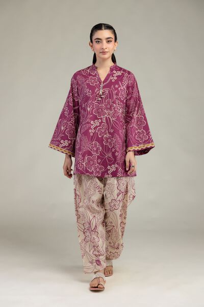 Printed | Cotton Dobby | Floral Beige Shalwar | GBP 7.50