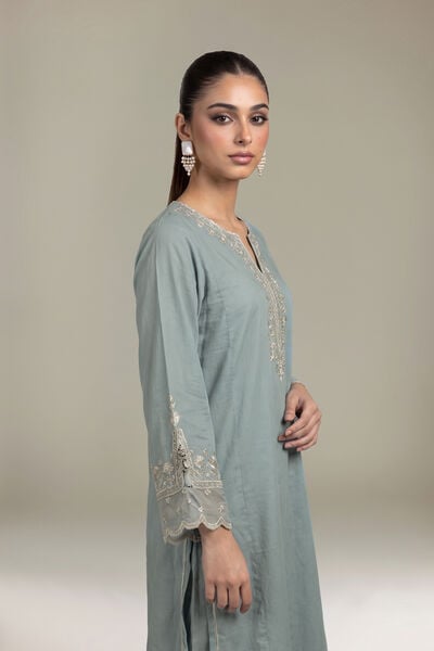 Embroidered | Raw Silk | Longline Silk Kurta | GBP 60.00