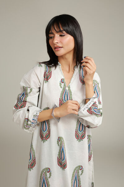 Embroidered | Cambric | Long Cambric Kurta | GBP 12.50