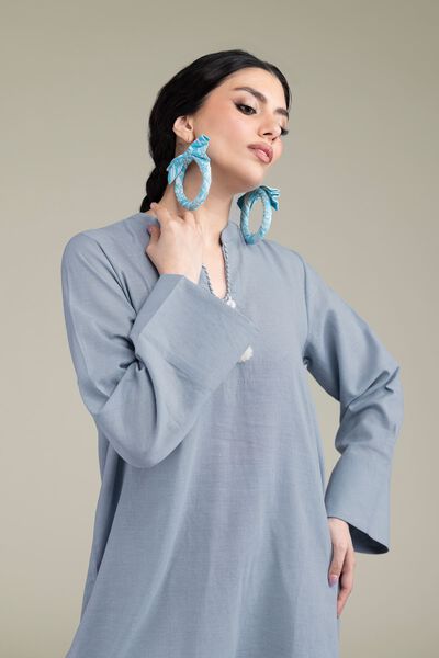 Dyed | Blended Linen | Short Solid Kurta  | GBP 9.00
