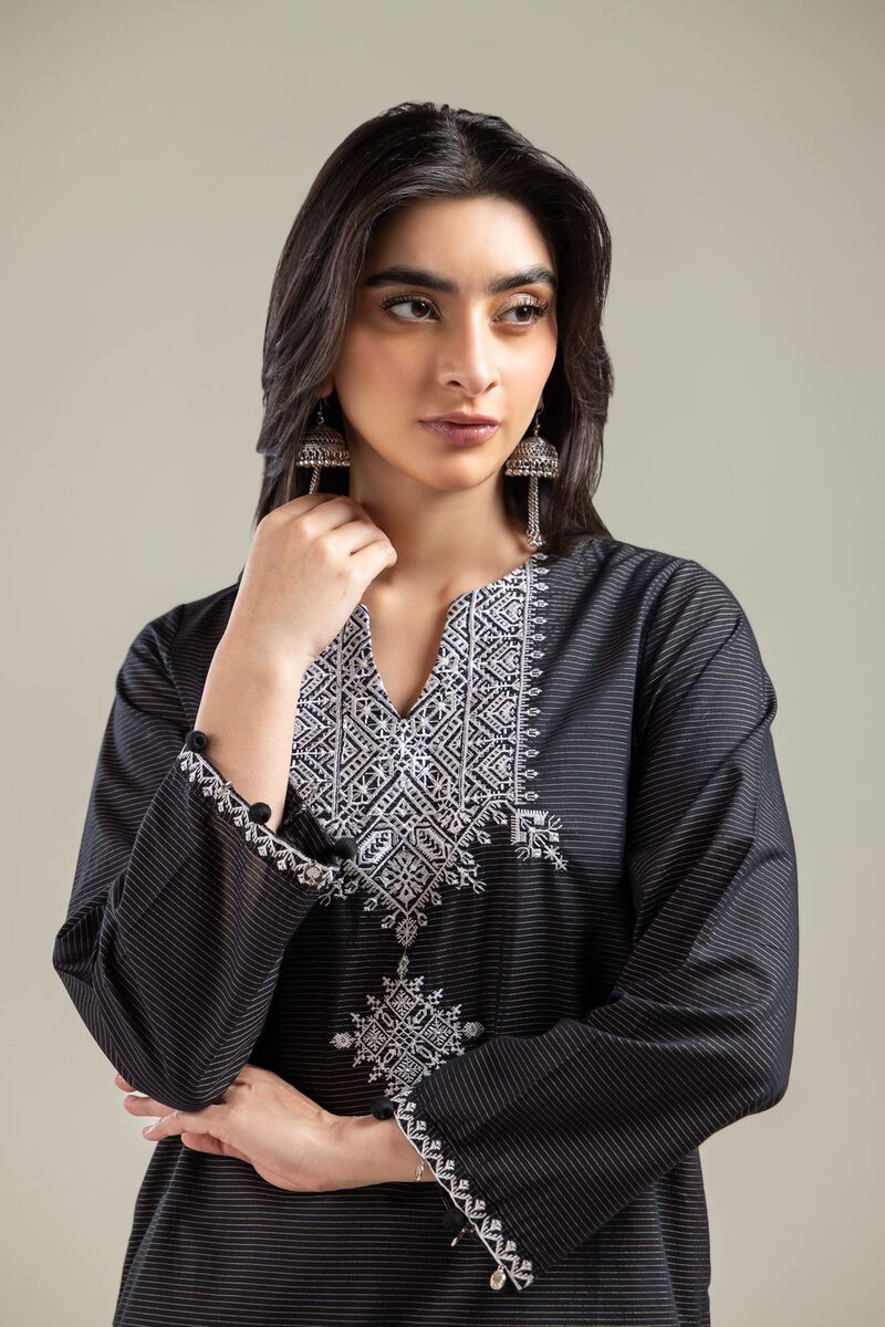 V-Neck Black Kurta view 2