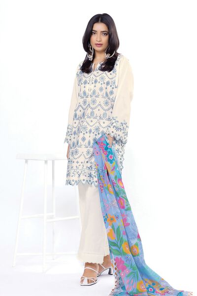 Embroidered | Dull Raw Silk | Fabrics 3 Piece | GBP 40.00