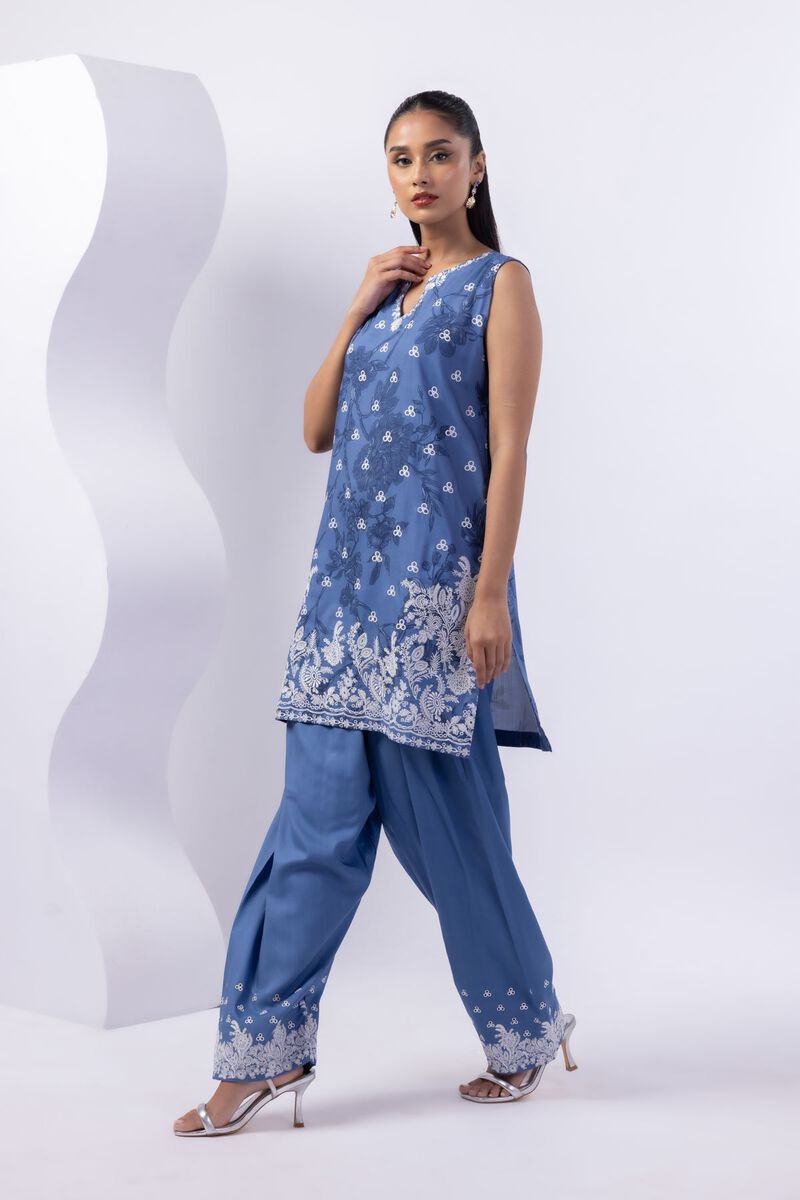 Embroidered | Crosshatch Raw Silk | Kurta | GBP 40.00