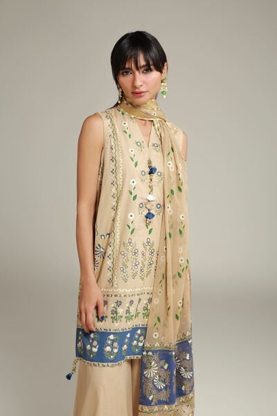 Printed | Cambric | Sleeveless Tailored Set | GBP 80.00