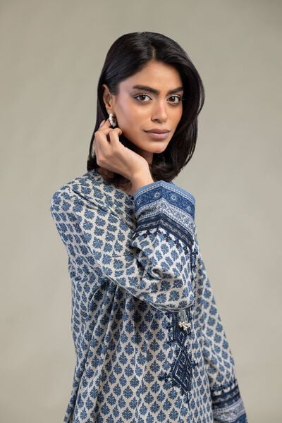 Embroidered | Cambric | Blue Cambric Kurta | GBP 35.00