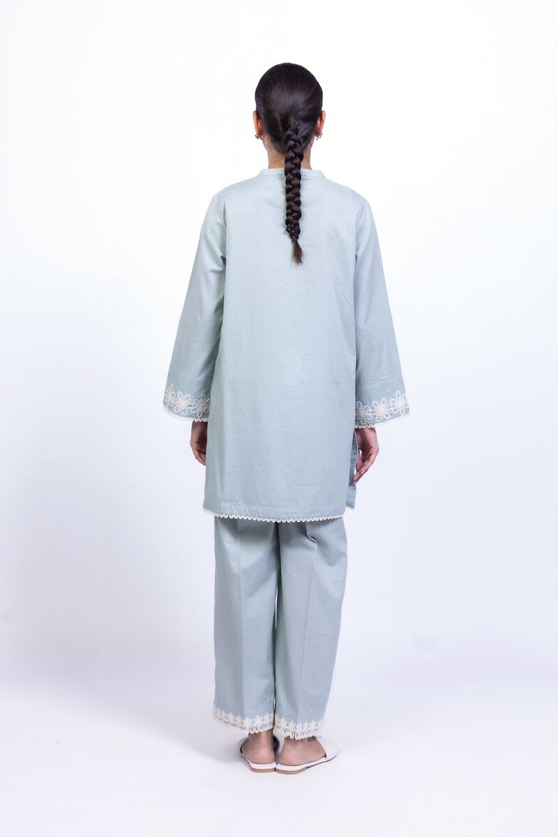 Embroidered | Cotton Dobby | Floral V-Neck Kurta | GBP 30.00