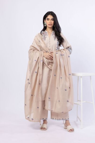 Embroidered | Cotton Net YD with White/Black Warp | Dupatta | GBP 25.00