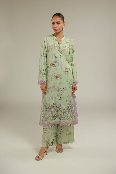 Embroidered | Raw Silk | Summer Floral Pants | GBP 20.00