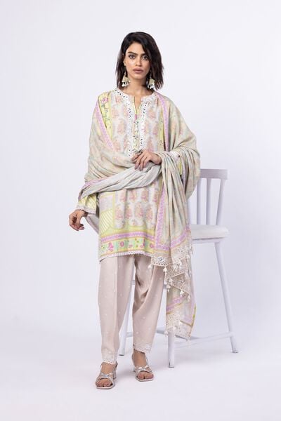 Embroidered | Light Oak Silk | Dupatta | GBP 35.00