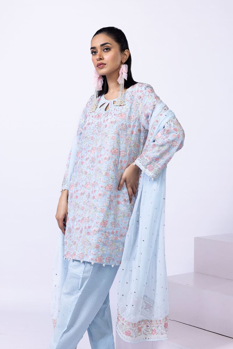 Embroidered | Polyester Crinkle Chiffon | Dupatta | GBP 25.00