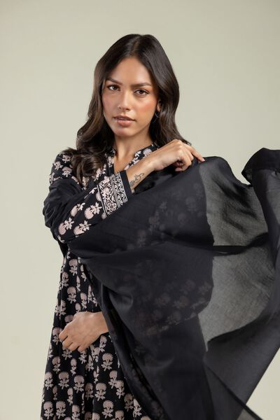Printed | Lawn | Black Solid Dupatta  | GBP 12.50