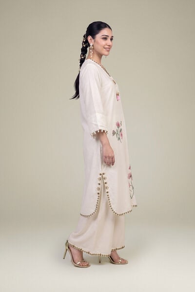 Embroidered | Raw Silk | Raw Silk Pants | GBP 30.00