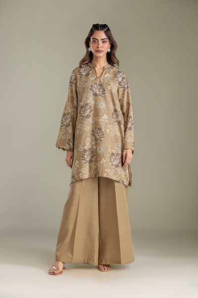 Printed | Light Khaddar | Beige Khaddar Pants | GBP 25.00