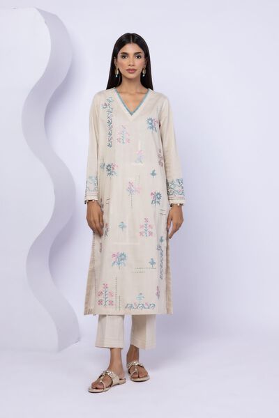 Embroidered | Crosshatch Poplin | Kurta | GBP 30.00