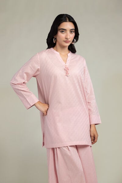 Dyed | Cotton Dobby | Solid V-Neck Kurta | GBP 30.00