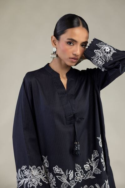 Embroidered | Cotton Dobby | Short V-Neck Kurta | GBP 35.00