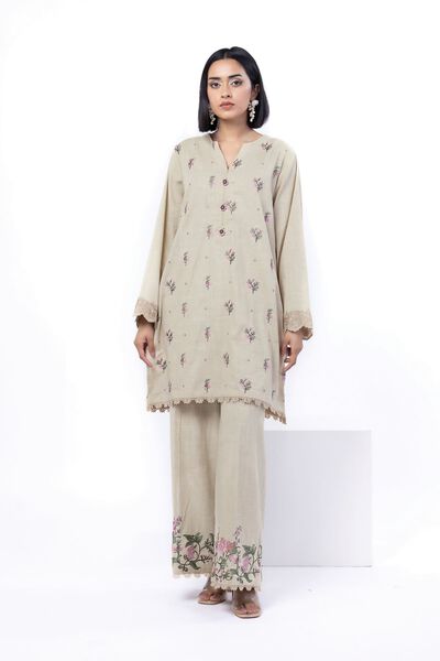 Embroidered | Heavy Textured Cotton | Tailored 2 Piece | Top and Bottom | GBP 40.00
