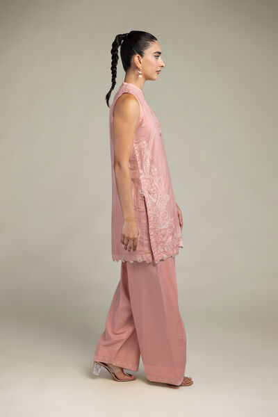 Raw Silk | Pink Solid Shalwar | GBP 25.00