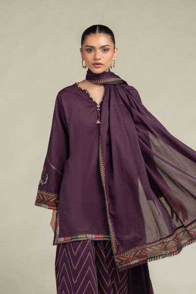 Embroidered | Cambric | Cambric V-Neck Kurta | GBP 17.50