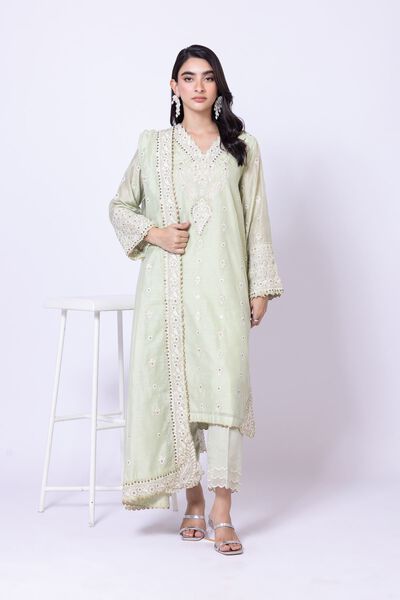 Embroidered | Dull Raw Silk | Pants | GBP 8.50