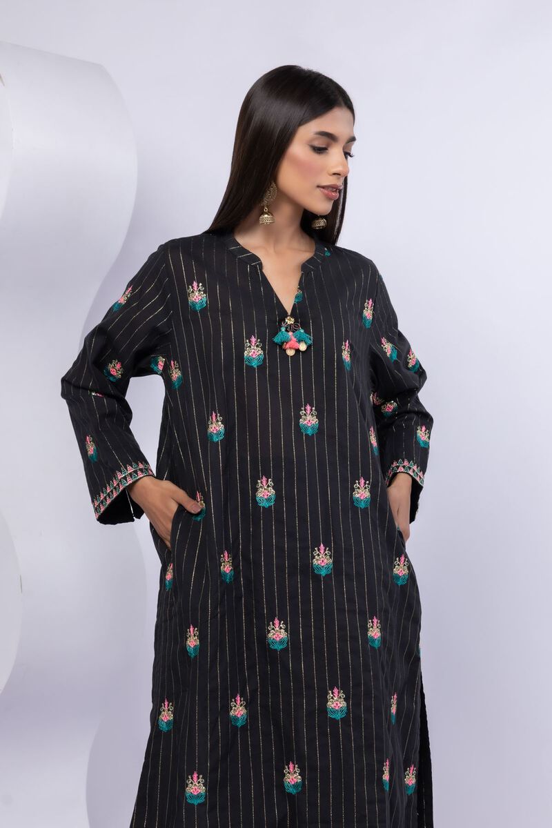 Embroidered | Lurex Stripes | Kurta | GBP 17.50