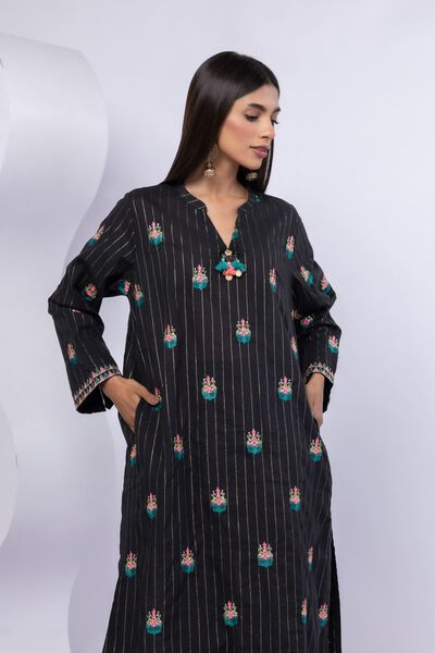 Embroidered | Lurex Stripes | Kurta | GBP 35.00