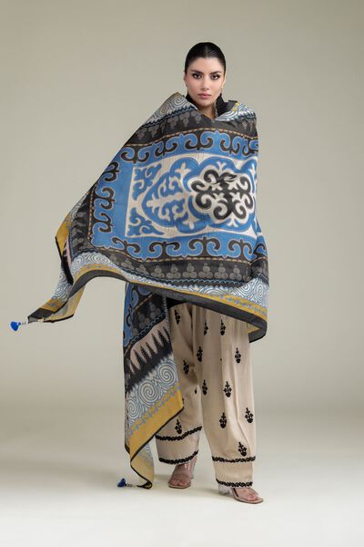 Embroidered | Polyester Silk | Geometric Silk Dupatta | GBP 20.00