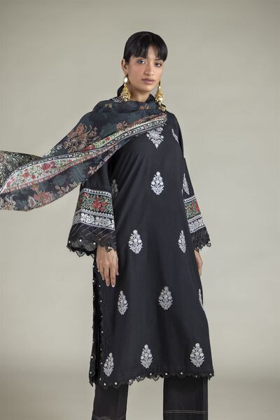 Embroidered | Cambric | Black Tailored Set | GBP 65.00