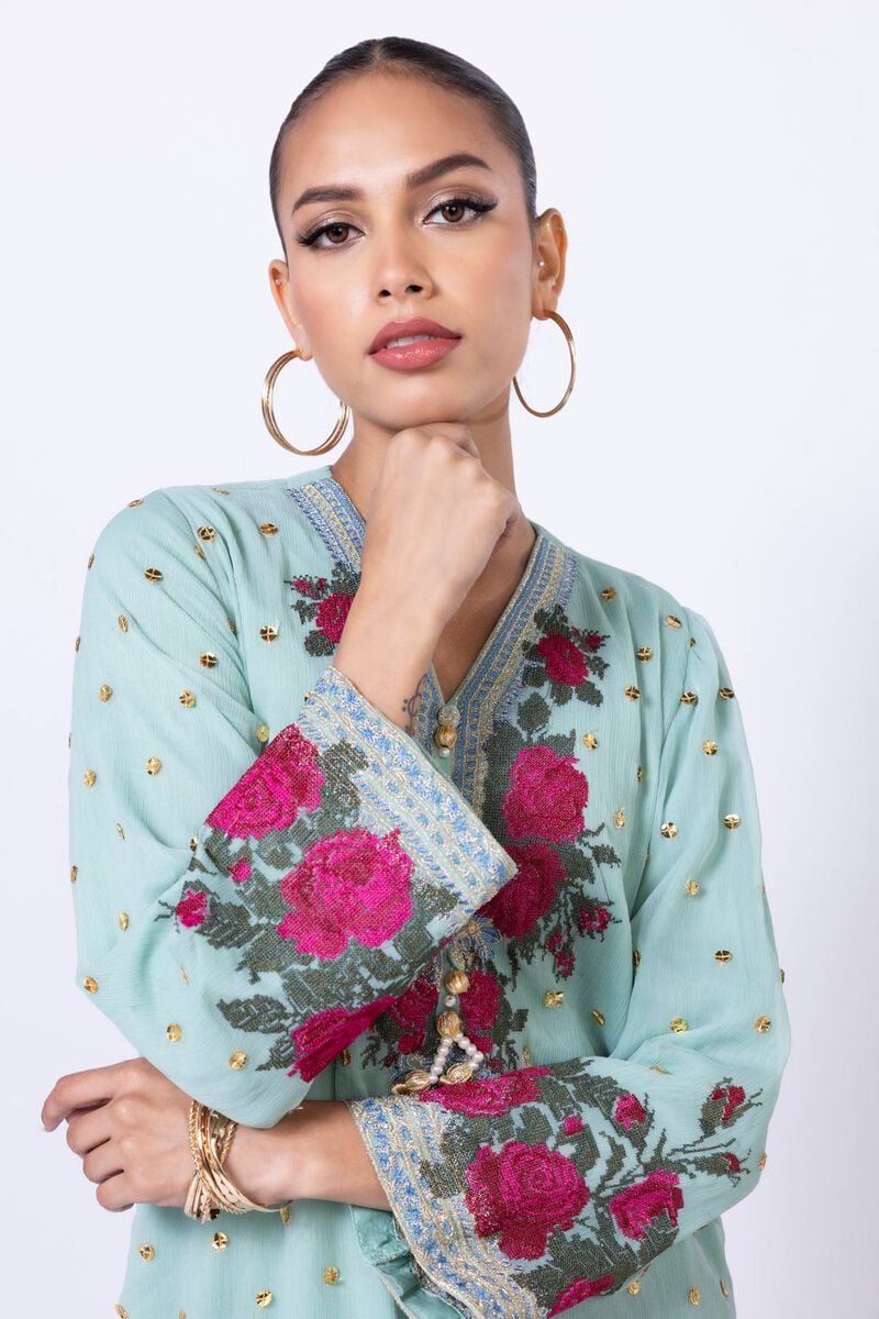 Embroidered | Polyester Crinkle Chiffon | Kurta | GBP 24.00