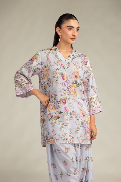 Printed | Raw Silk | Short Floral Kurta | GBP 35.00