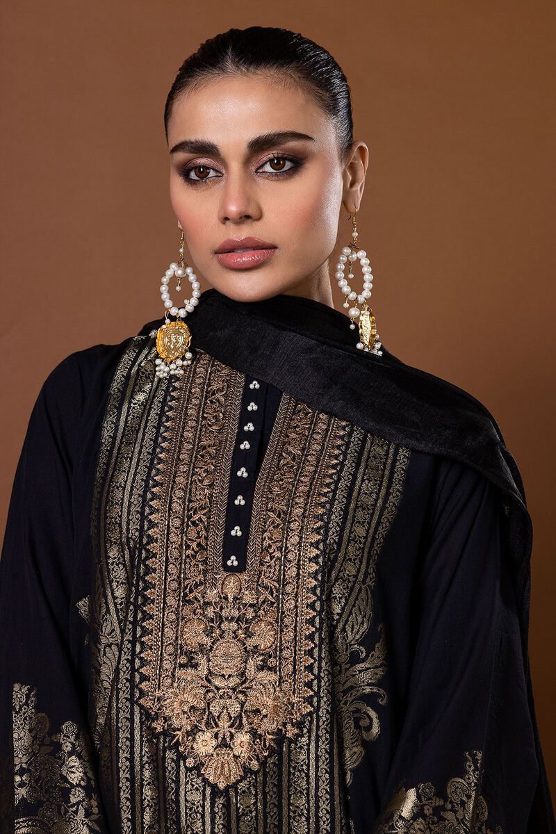 Dyed | Composed Polyester Brosha Jacquard | Fabrics 3 Piece | null