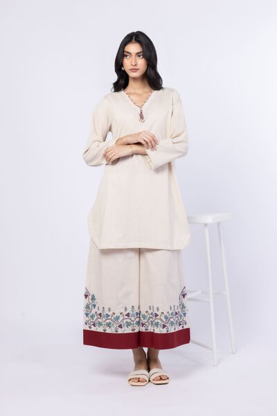 Embroidered | Crosshatch Poplin | Pants | GBP 25.00
